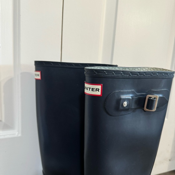 Hunter Dark Navy Blue Boots Size 8 - Picture 5 of 10